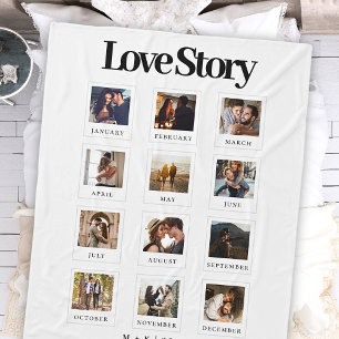 Paar Valentijnsdag Jubileum Love Story Foto Fleece Deken