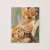 Paar van Afrikaanse Lion, Panthera leo, Tanzania Legpuzzel (Verticaal)