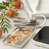 Paar van Afrikaanse Lion, Panthera leo, Tanzania Sleutelhanger (Voorkant Rechts)