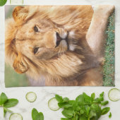 Paar van Afrikaanse Lion, Panthera leo, Tanzania Theedoek (Gevouwen)