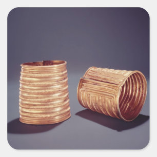 Paar van armlets, uit Derrinboy, County Offaly Vierkante Sticker
