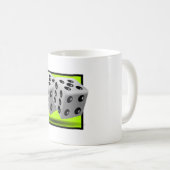 Paar van Black en White Lucky Dice Koffiemok (Voorkant rechts)