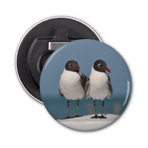 Paar van Black Headed Gulls Button Flesopener