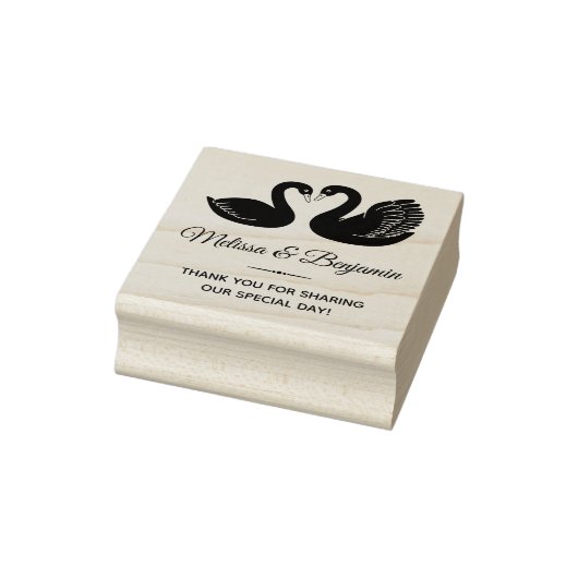 Paar van Black Swans Bruiloft Dank u Rubberstempel (Stempel)