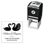 Paar van Black Swans Bruiloft Dank u Zelfinktende Stempel (In situ)