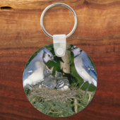 Paar van Blue Jays met jonge Sleutelhanger (Voorkant)