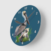 Paar van bruine pelikans,  ronde klok (Hoek)