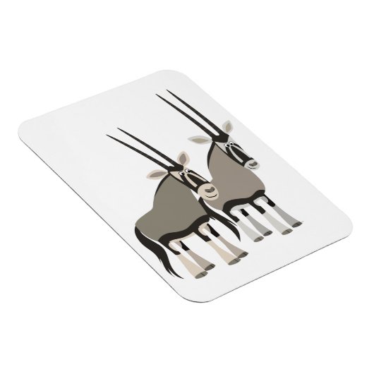 Paar van Cartoon Oryxes Flexible Magnet Magneet (Rechterzijde)
