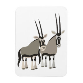 Paar van Cartoon Oryxes Flexible Magnet Magneet