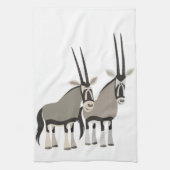 Paar van Cartoon Oryxes Kitchen Towel Theedoek (Verticaal)