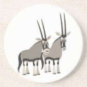 Paar van Cartoon Oryxes Onderzetter (Voorkant)