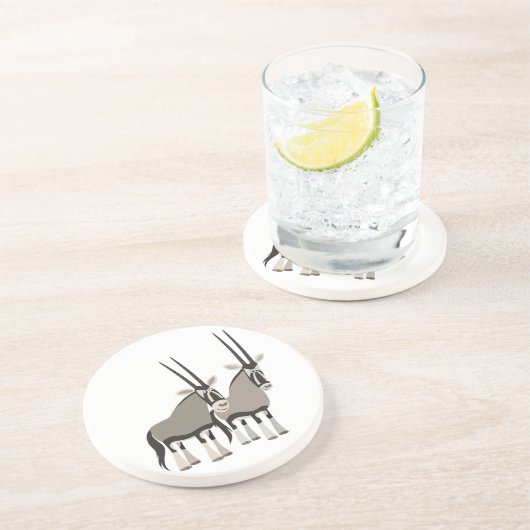 Paar van Cartoon Oryxes Onderzetter (Zijkant)