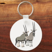 Paar van Cartoon Oryxes Sleutelhanger (Voorkant)