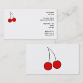 Paar van Cherries. Zwart, rood en wit. Visitekaartje (Voorkant / Achterkant)