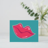 Paar van Cherry Red Lips Briefkaart (Staand voorkant)