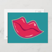 Paar van Cherry Red Lips Briefkaart (Voorkant / Achterkant)