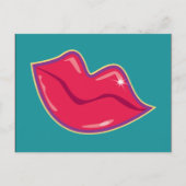 Paar van Cherry Red Lips Briefkaart (Voorkant)