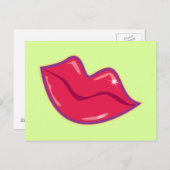 Paar van Cherry Red Lips Briefkaart (Voorkant / Achterkant)