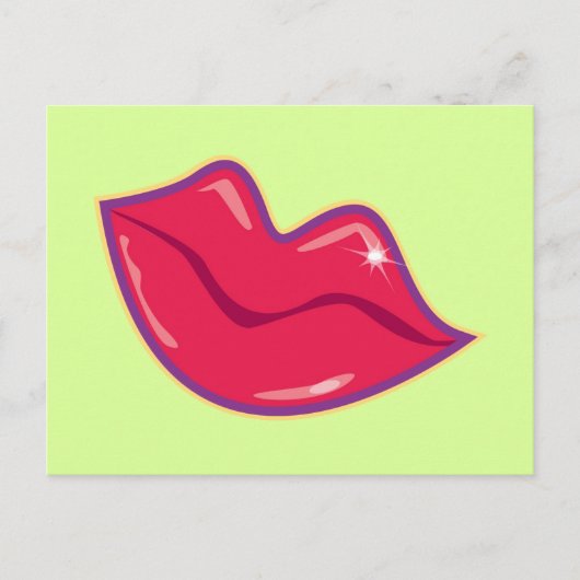 Paar van Cherry Red Lips Briefkaart (Voorkant)