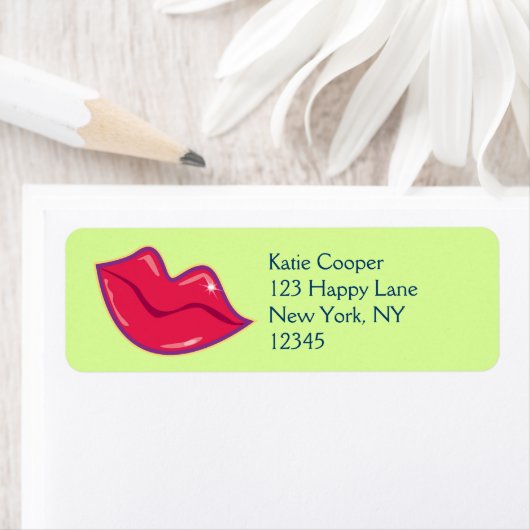 Paar van Cherry Red Lips Etiket (Insitu)