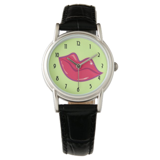 Paar van Cherry Red Lips Horloge (Voorkant)