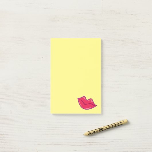 Paar van Cherry Red Lips Post-it® Notes (Op bureau)