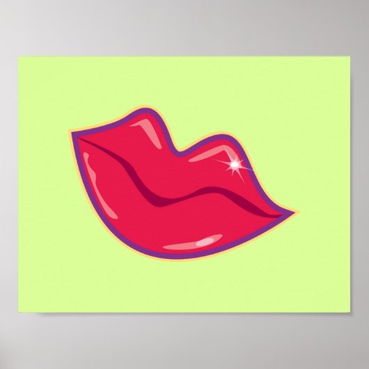 Paar van Cherry Red Lips Poster (Voorkant)