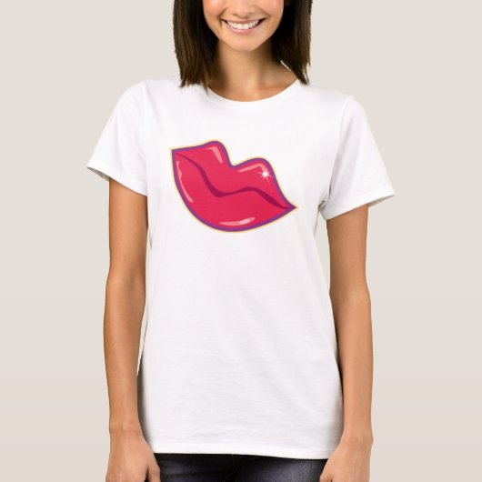 Paar van Cherry Red Lips T-shirt (Voorkant)