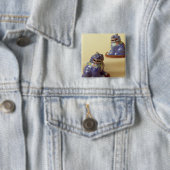 Paar van Chinese cloisonne-honden, 18e eeuw Vierkante Button 5,1 Cm (In situ)