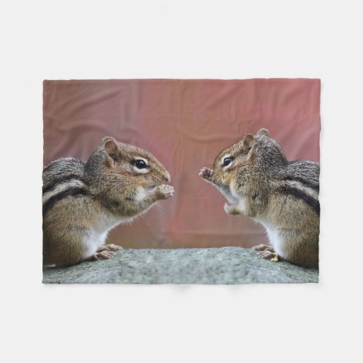 Paar van Chipmunks Fleece Deken (Voorkant (Horizontaal))