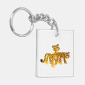 Paar van Cute Cartoon Cheetahs AcrylSleutelhanger Sleutelhanger (Voorkant Links)