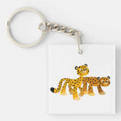 Paar van Cute Cartoon Cheetahs AcrylSleutelhanger Sleutelhanger (Voorkant)