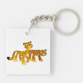 Paar van Cute Cartoon Cheetahs AcrylSleutelhanger Sleutelhanger (Achterkant)