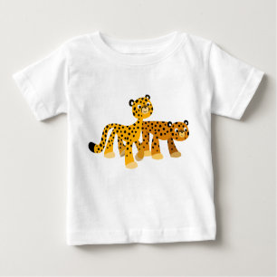 Paar van Cute Cartoon Cheetahs Baby T-Shirts