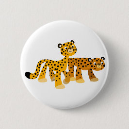 Paar van Cute Cartoon Cheetahs Button Badge