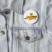 Paar van Cute Cartoon Cheetahs Button Badge (In situ)