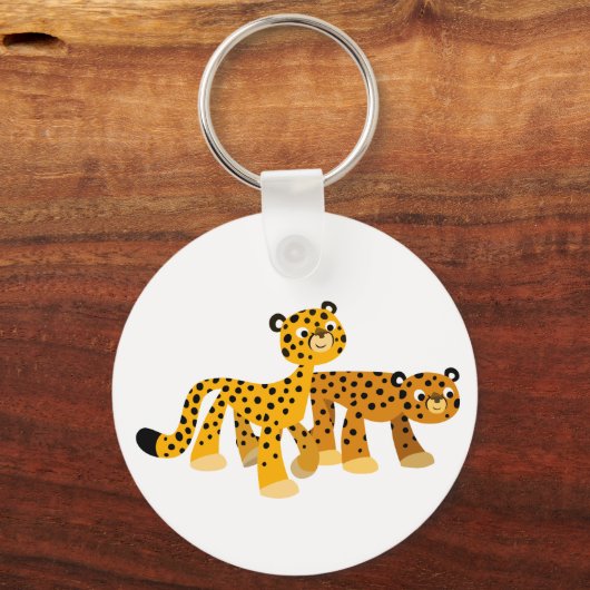 Paar van Cute Cartoon Cheetahs Sleutelhanger (Voorkant)