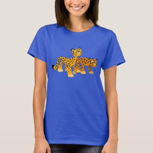 Paar van Cute Cartoon Cheetahs Women T-Shirts