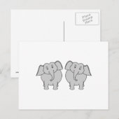 Paar van Cute Elephants. Paar. Briefkaart (Voorkant / Achterkant)