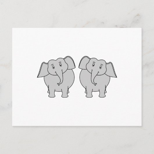 Paar van Cute Elephants. Paar. Briefkaart (Voorkant)