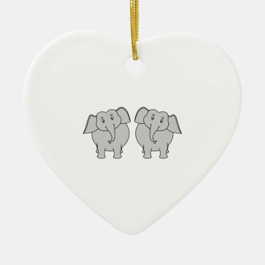 Paar van Cute Elephants. Paar. Keramisch Ornament (Voorkant)