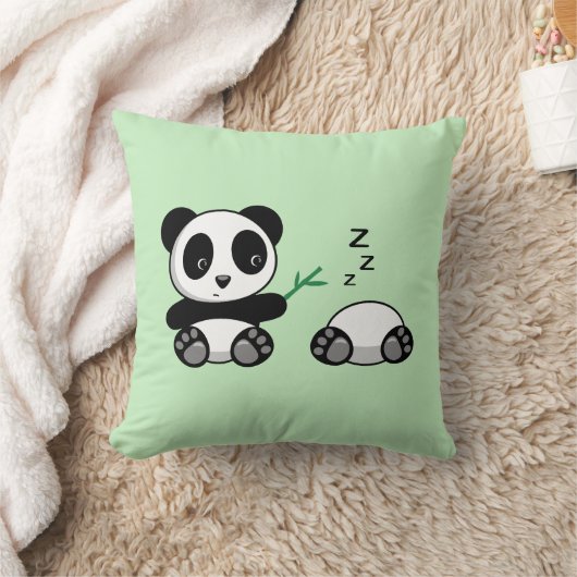 Paar van Cute Little Pandas op Green Kussen (Deken)