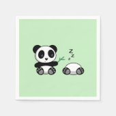 Paar van Cute Little Pandas op Green Servet (Voorkant)
