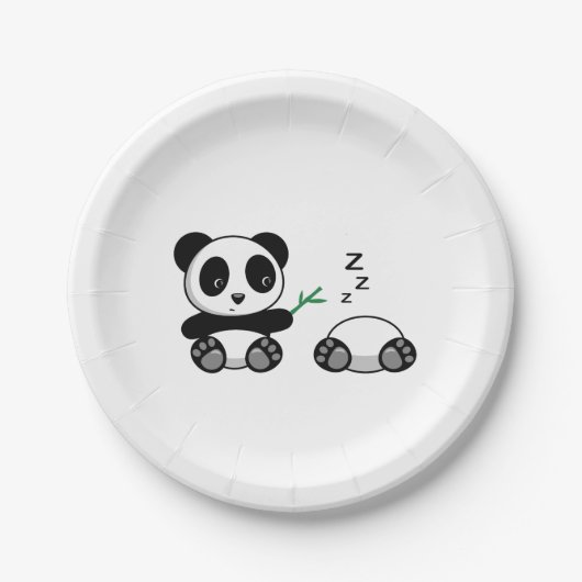 Paar van Cute Little Pandas Papieren Bordje (Voorkant)