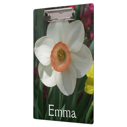 Paar van Daffodils Roze en Gele Lentbloemen Klembord (Links)