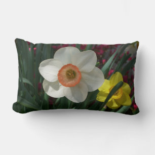 Paar van Daffodils Roze en Gele Lentbloemen Kussen