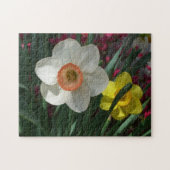 Paar van Daffodils Roze en Gele Lentbloemen Legpuzzel (Horizontaal)