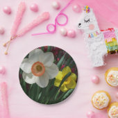 Paar van Daffodils Roze en Gele Lentbloemen Papieren Bordje (Feest)