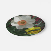 Paar van Daffodils Roze en Gele Lentbloemen Papieren Bordje (Gekanteld)