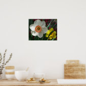Paar van Daffodils Roze en Gele Lentbloemen Poster (Keuken)